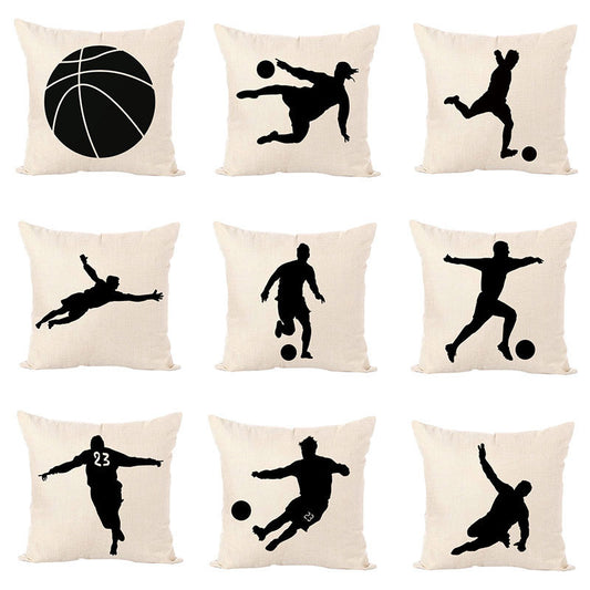 Linen Basketball Pillow CASE - Throw Pillow Covers Sofa Cover Home Decor