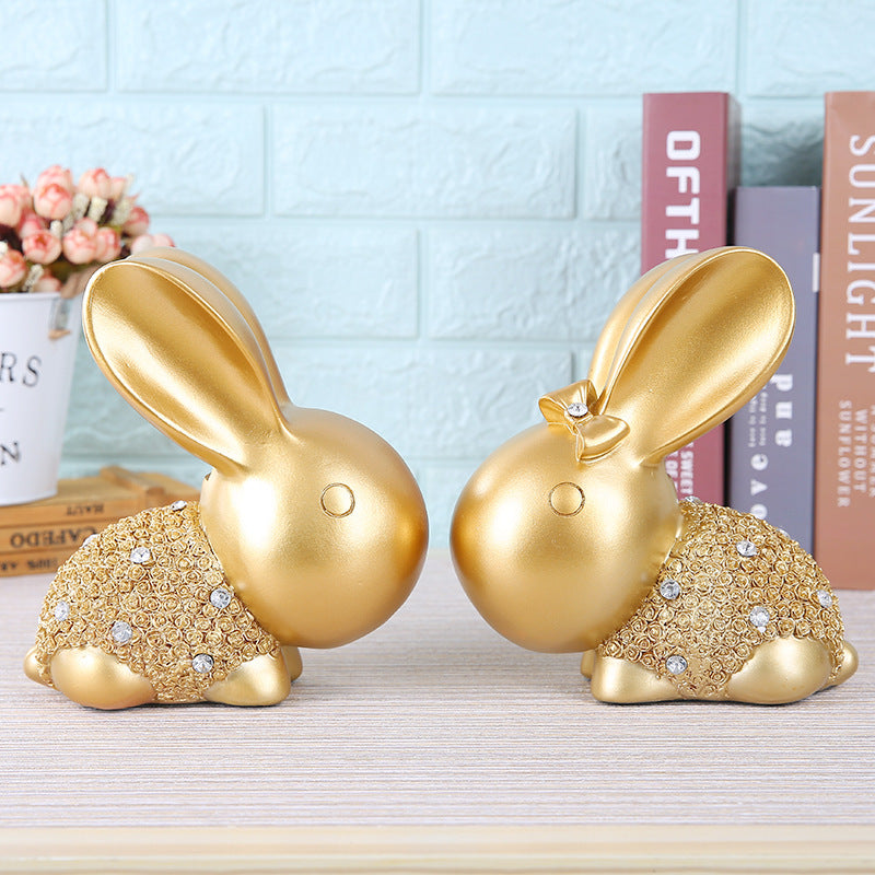 Luxury, Jewel Bunny Table Decor, Figurine Gold