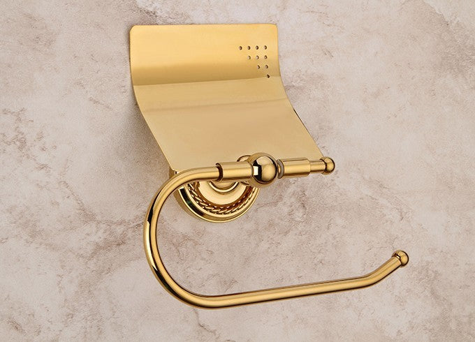 Luxury Polished Gold Wall Mounted Bathroom Toilet Paper Roll Holder