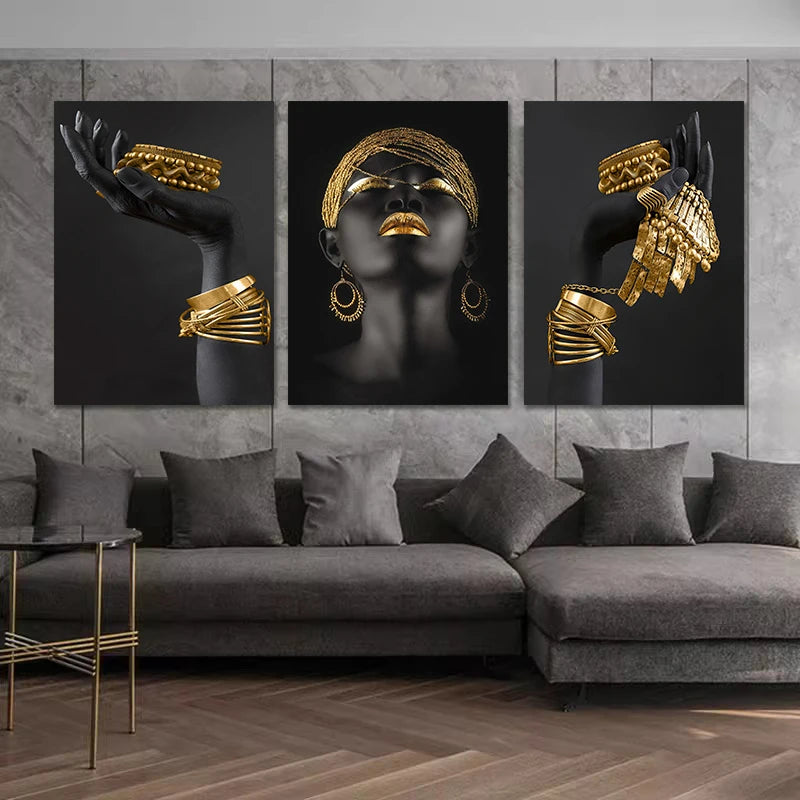 ELEGANT Modern Gold or Silver Wall Art w/o Frame COMPLETE SET or Sold Separately