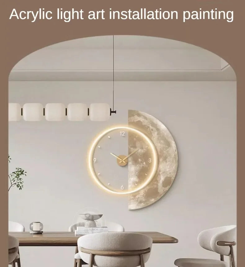 CHIC & UNIQUE - Add LUXURY to your wall with this Large Size Planet surface Artwork LED Quartz Clock - 4 Options