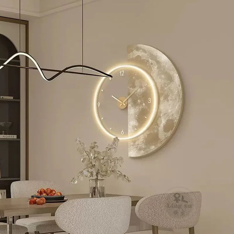 CHIC & UNIQUE - Add LUXURY to your wall with this Large Size Planet surface Artwork LED Quartz Clock - 4 Options