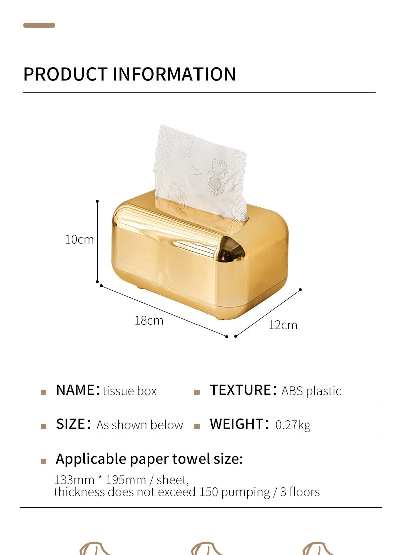 Luxury Golden Tissue Box