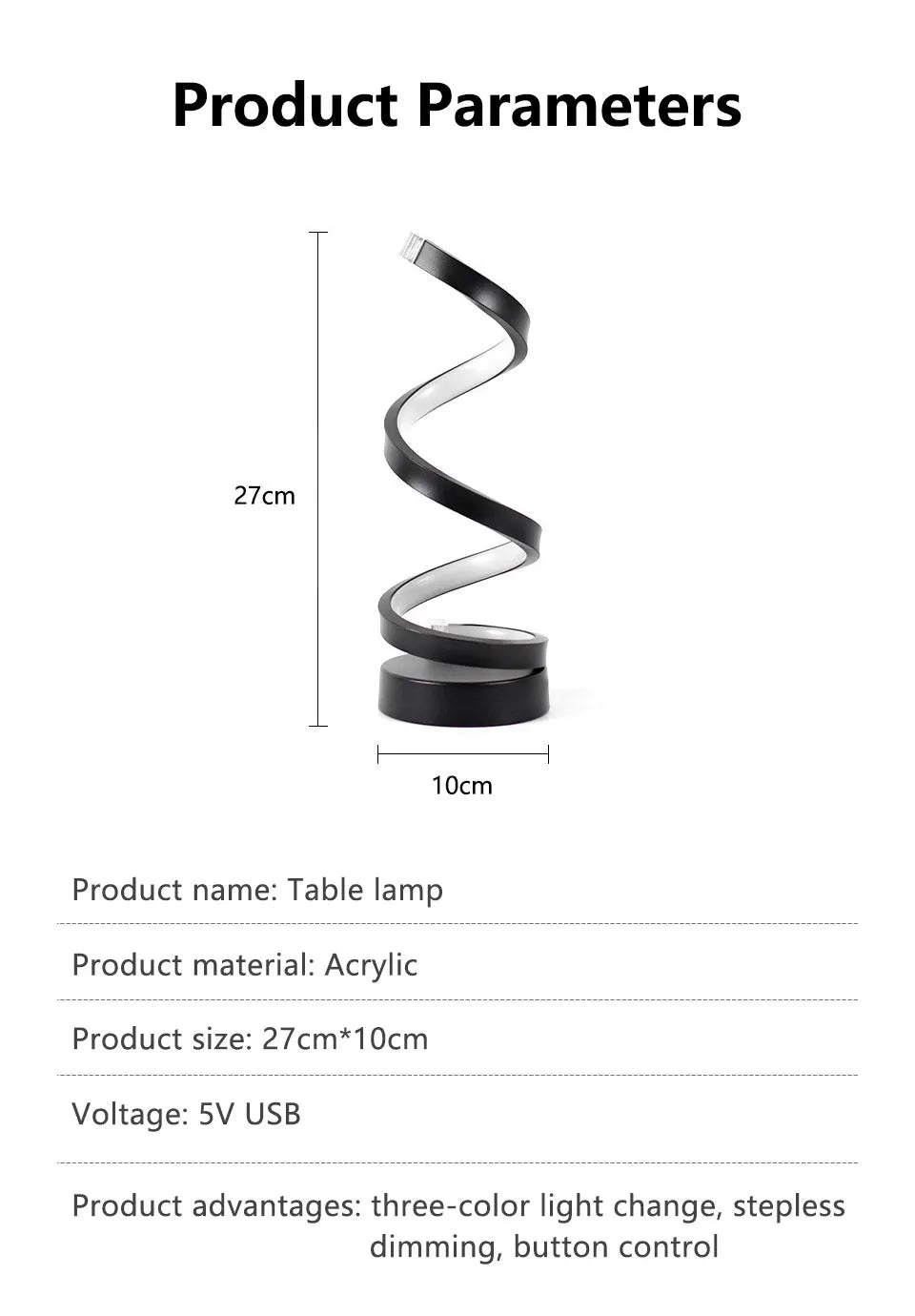 Modern Spiral Table LED Night  Lamp