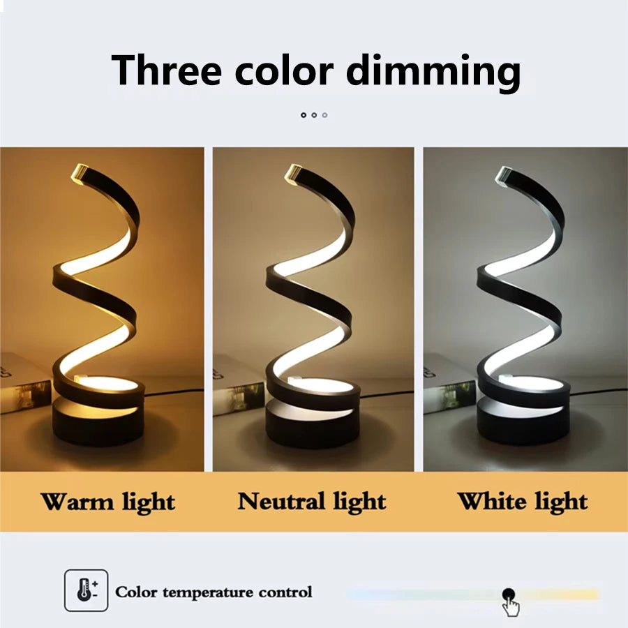 Modern Spiral Table LED Night  Lamp